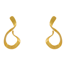 Χειροποίητα ασημένια σκουλαρίκια 925ο Εύρημα καρφωτά με χρυσή επιμετάλλωση ENG-KE-2330-G