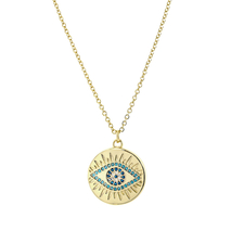 Loisir Necklace 01L15-01199 evil eye with gold brass and semi precious stones (zirconia)