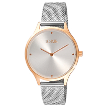 Loisir Watch 11L05-00610 with rose gold and silver metallic case and stainless steel bracelet