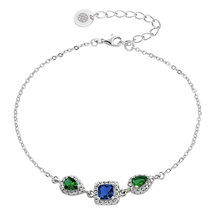 Oxette Sterling Silver Bracelet 02X01-03315 with Platinum Plating and semi precious stones (zirconia)