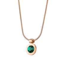 Oxette Stainless Steel Rose Gold Necklace 01X27-00371 with semi precious stones (quartz crystals)