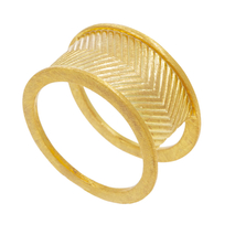 Handmade sterling silver ring Evrima with gold plating ENG-KR-2305-G