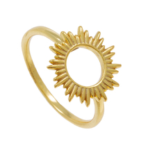 Χειροποίητο ασημένιο δαχτυλίδι 925ο Εύρημα ακτίνες ήλιου με χρυσή επιμετάλλωση ENG-KR-2309-G