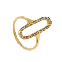 Handmade sterling silver ring Evrima with gold plating and precious stones (zirconia) ENG-KR-2365