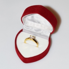 Χειροποίητο δαχτυλίδι μονόπετρο από επιχρυσωμένο ασήμι 925ο με ημιπολύτιμες πέτρες (ζιργκόν) IJ-010481-G στο κουτί συσκευασίας