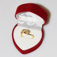 Χειροποίητο δαχτυλίδι μονόπετρο από επιχρυσωμένο ασήμι 925ο με ημιπολύτιμες πέτρες (ζιργκόν) IJ-010483-G στο κουτί συσκευασίας