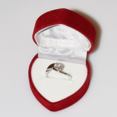 Χειροποίητο δαχτυλίδι μονόπετρο από επιπλατινωμένο ασήμι 925ο με ημιπολύτιμες πέτρες (ζιργκόν) IJ-010483-S στο κουτί συσκευασίας