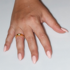 Χειροποίητο δαχτυλίδι μονόπετρο από επιχρυσωμένο ασήμι 925ο με ημιπολύτιμες πέτρες (ζιργκόν) IJ-010485-G φορεμένο στο χέρι