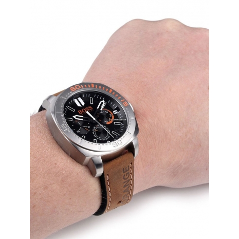 Hugo Boss Orange Watch with stainless steel and brown-orange leather strap 1513294 image 3