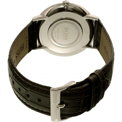 Hugo Boss Ρολόι από ανοξείδωτο ατσάλι με μαύρο δερμάτινο λουράκι 1513373 εικόνα 3