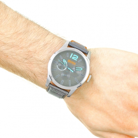 Hugo Boss Orange Watch with stainless steel and grey-orange nylon strap 1513379 image 3