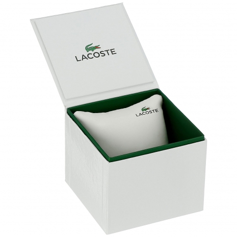 Lacoste Ρολόι από ανοξείδωτο ατσάλι με λευκό λουράκι από καουτσούκ 2010802 Κουτί