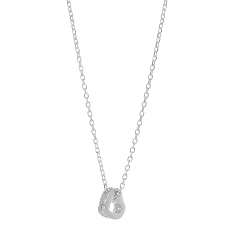 Prince Silvero Sterling Silver Necklace (heart) with platinum plating and precious stones (zirconia). Product Code : CQ-KD131 image 2