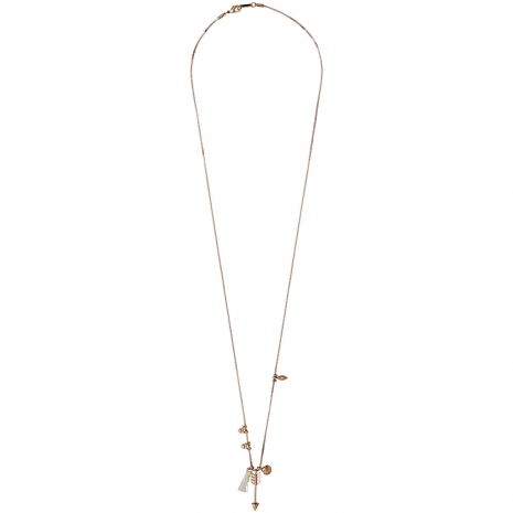 Pilgrim necklace with rose gold plated brass and precious stones (quartz crystals) 131714021 image 2