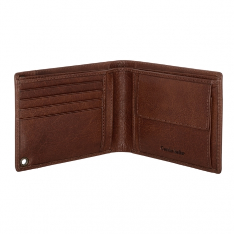 Visetti men wallet XL-WA006C with genuine leather in brown color open