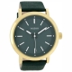 OOZOO Timepieces unisex ρολόι XL με χρυσή μεταλλική κάσα και σκούρο πράσινο δερμάτινο λουράκι C8252