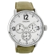 OOZOO Timepieces ανδρικό ρολόι XL με ασημί μεταλλική κάσα και μπεζ δερμάτινο λουράκι C7046