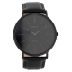 OOZOO Timepieces ανδρικό ρολόι XL με μαύρη μεταλλική κάσα και μαύρο δερμάτινο λουράκι C7301