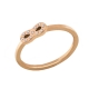 Loisir Stainless Steel Ring 04L27-00725 Infinity with Precious Stones (Quartz Crystals) and Ion Plated Rose Gold