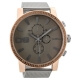 OOZOO Timepieces C9437 gents watch XL with rose gold metallic frame and silver metal band