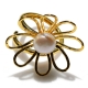 Handmade sterling silver ring Eight-Ring-RG-00700 flower with gold plating and semi-precious stones (pearls)