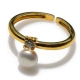 Handmade sterling silver ring Eight-Ring-RG-00713 with gold plating and semi-precious stones (pearls and cubic zirconia)