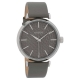 OOZOO Timepieces C9668 ladies watch with silver metallic frame and grey leather strap