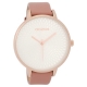OOZOO Timepieces C9725 ladies watch with rose gold metallic frame and pink leather strap