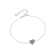 Loisir Stainless Steel Bracelet 02L03-00517 heart with semi precious stones (quartz crystals)