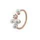 Loisir Ring 04L15-00143 with Rose Gold Brass and semi precious stones (pearls and quartz crystals)