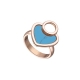 Loisir δαχτυλίδι 04L15-00252 καρδιά από ροζ ορείχαλκο με ημιπολύτιμες πέτρες (τιρκουάζ)