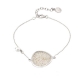 Oxette Sterling Silver Bracelet 02X01-03162 with Platinum Plating and semi precious stones (pearls and quartz crystals)