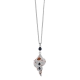 Visetti Necklace MS-WKD067 seashell with silver brass and semi precious stones (quartz crystals)