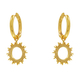 Χειροποίητα ασημένια σκουλαρίκια 925ο Εύρημα κρεμαστά αχτίδες ήλιου με χρυσή επιμετάλλωση ENG-KE-2309-G