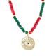 Loisir Necklace 01L15-01204 evil eye with gold brass and semi precious stones (zirconia)