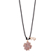 Loisir κολιέ γούρι 2023 01L15-01413 Lucky Charm τετράφυλλο τριφύλλι από ροζ χρυσό ορείχαλκο με ημιπολύτιμες πέτρες (ζιργκόν) και κορδόνι