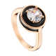 Loisir Ring 04L15-00431 with Rose Gold Brass and semi precious stones (quartz crystals and enamel)