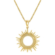 Handmade sterling silver necklace Evrima sun beams with gold plating ENG-KM-2309-G
