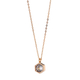Oxette Necklace 01X15-00287 with rose gold brass and semi precious stones (zirconia)