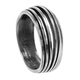 Handmade sterling silver ring Evrima with black plating ENG-TR-2345-M