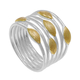 Handmade sterling silver ring Evrima with platinum and gold plating ENG-TR-2349-G
